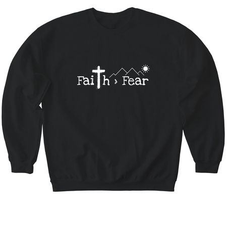 Faith > Fear&nbsp;, a Black Softstyle Crewneck Sweatshirt