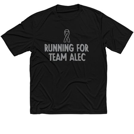 Running for Team Alec, a Black Classic Performance Tee
