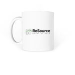 ReSource Mug Collection, a White Coffee Mug (back-view)