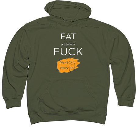 PERFECTLY, a Army Midweight Pullover Hoodie