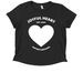 White Heart Support Survivors Tee, a Deep Black Allmade Eco Triblend Women?s Scoop Neck Tee