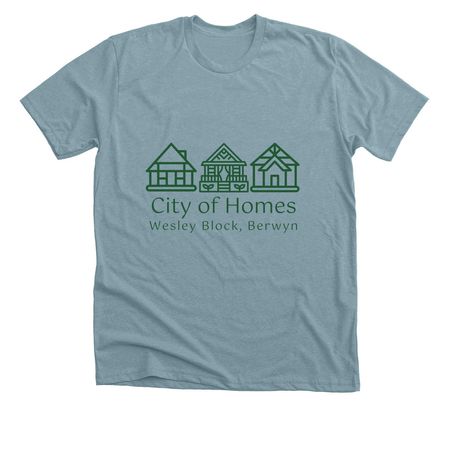 City of Homes, a Heather Blue Lagoon Premium Unisex Tee
