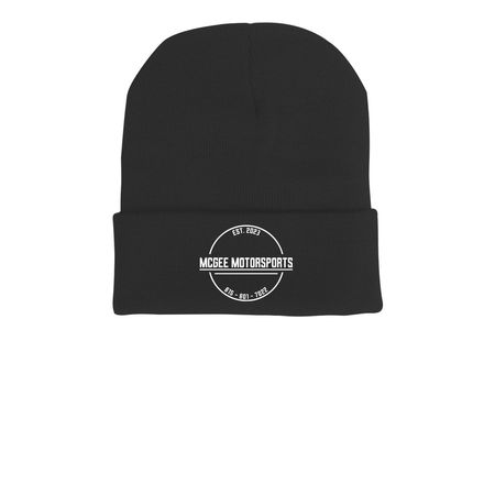McGee Motorsports Beanie, a Black Printed Cuffed Beanie
