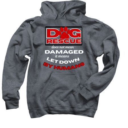 "Not Damaged", a Dark Heather Pullover Hoodie