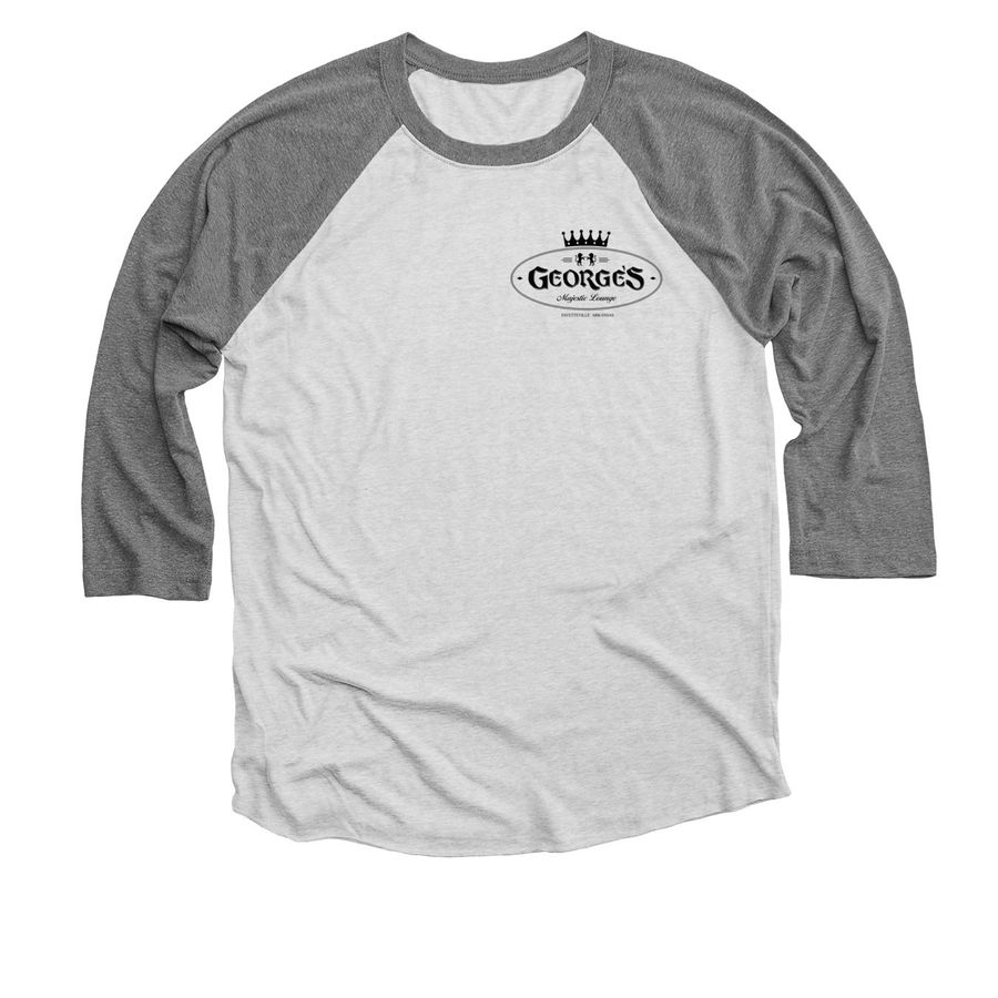 1980's retro logo, a Premium Heather and Heather White 3/4 Sleeve Baseball Tee