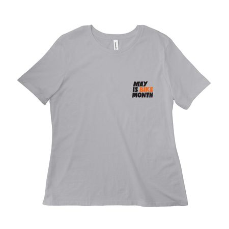 May is Bike Month 2026, a Solid Athletic Grey Women?s Relaxed Cotton Tee