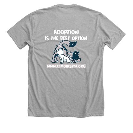 Adoption is The Best Option, a Athletic Heather Premium Unisex Tee (back-view)