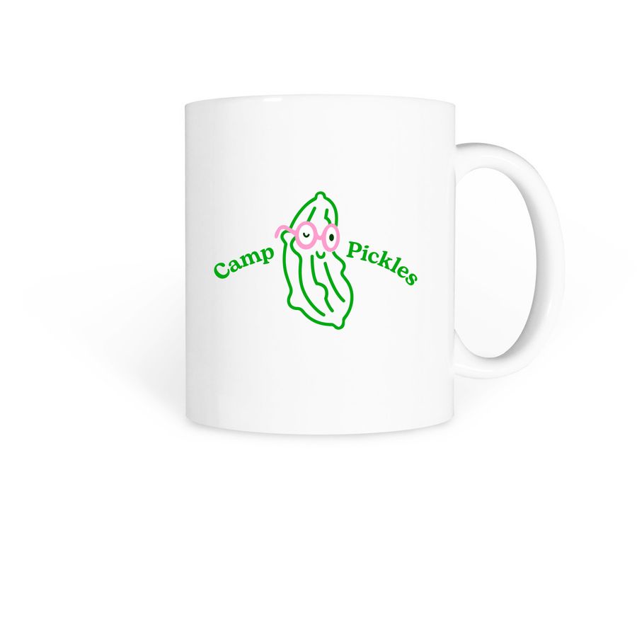 Camp Pickles, a White Coffee Mug