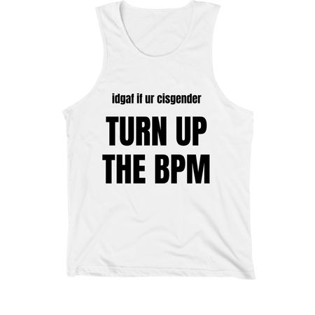 transexual raver, a White Premium Cotton Tank