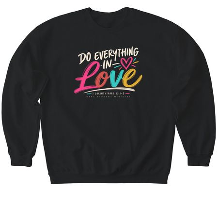 NEBC Youth - love, a Black Softstyle Crewneck Sweatshirt