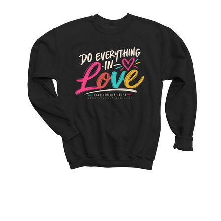 NEBC Youth - love, a Black Youth Crewneck Sweatshirt