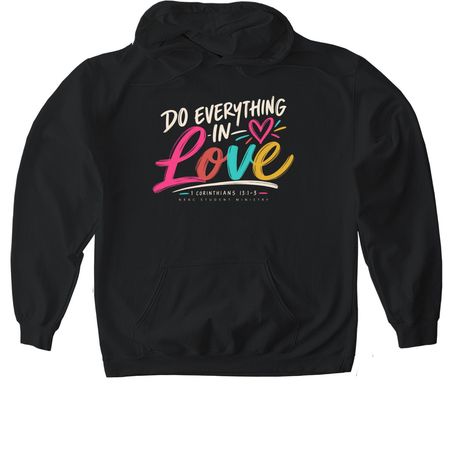 NEBC Youth - love, a Black Gildan Softstyle Pullover Hoodie