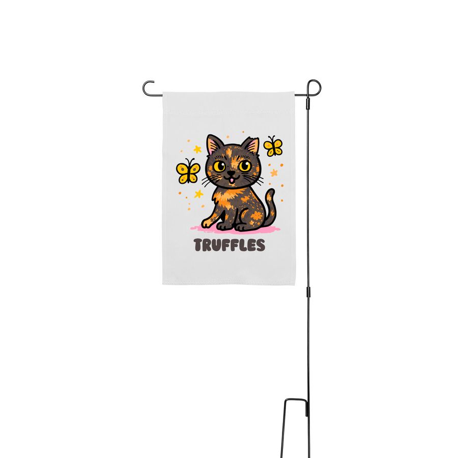Yard Flags by @trufflesthetortie, a White 12" x 18" Yard Flag with Stake