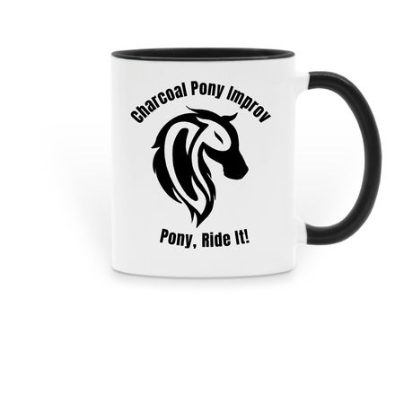 Charcoal Pony Mugs!, a Black Two-Tone Ceramic Mug