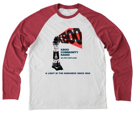 Louder Than Light Tee, a Rise Up Red/ Bright White Allmade Eco Triblend Colorblock Raglan Long Sleeve Tee