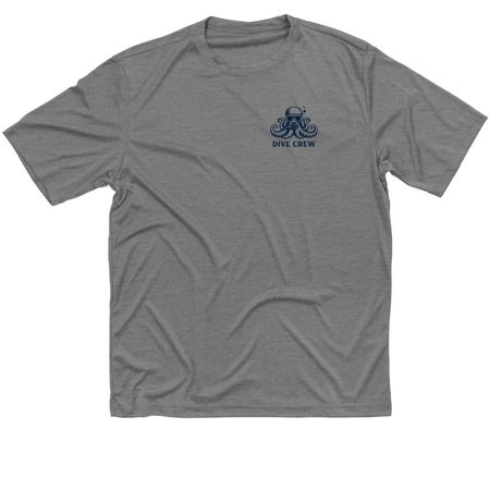 Performance Wear, Blue Logo, a Grey Concrete Heather Classic Performance Tee