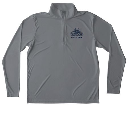 Performance Wear, Blue Logo, a Grey Concrete Unisex Performance Quarter Zip Pullover