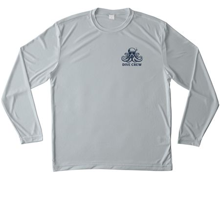 Performance Wear, Blue Logo, a Silver Unisex Performance Long Sleeve Tee