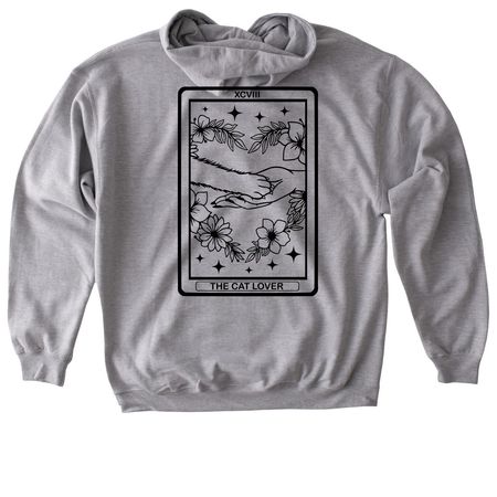 Cat Lover?Tarot Card, a Sport Grey Gildan Softstyle Pullover Hoodie
