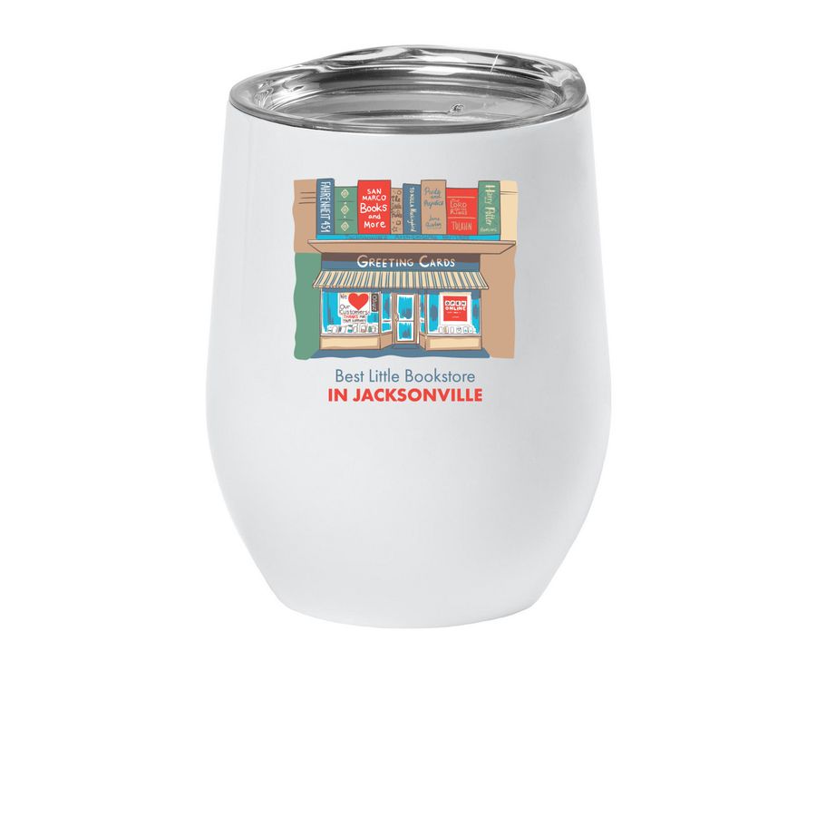 San Marco Books WINE TUMBLER, a White Insulated Wine Cup