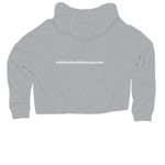 Freyja, a Grey Heather Women?s Lightweight Cropped Hoodie (back-view)