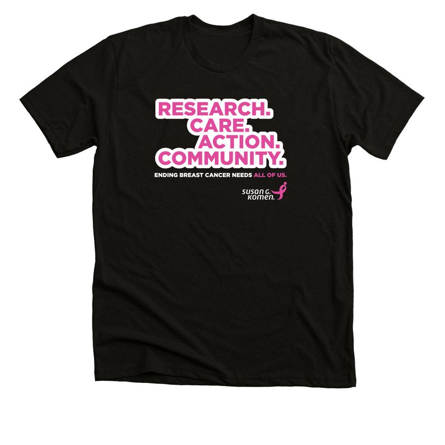 Team Stanford: Komen MORE THAN PINK Walk&nbsp;, a Black Heather Premium Unisex Tee