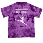 Farmington Valley Dance Festival, a Purple Youth Crystal Tie Dye Tee (back-view)