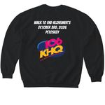 KHQ Team at the Alzheimer's Walk, a Black Softstyle Crewneck Sweatshirt (back-view)