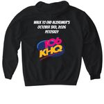 KHQ Team at the Alzheimer's Walk, a Black Gildan Softstyle Pullover Hoodie (back-view)