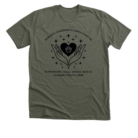 2026 Luzerne Co, PA Animal Rescue Fundraiser, a Heather Military Green Premium Unisex Tee