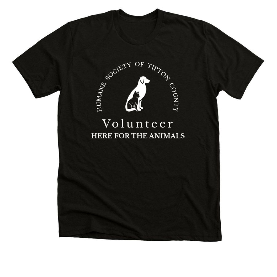HSTC Volunteers- Here for the Animals-Unisex, a Black Heather Premium Unisex Tee