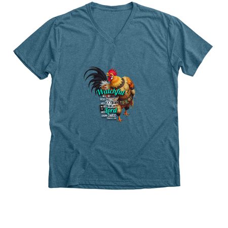Be Watchful, a Heather Deep Teal Premium V-Neck Tee