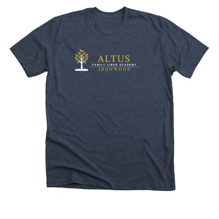 ALTUS Logo Shirt, a Heather Midnight Navy Premium Unisex Tee
