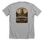 Boonsboro Built it First T-Shirt&nbsp;, a Athletic Heather Premium Unisex Tee (back-view)