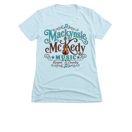 Mackynsie Turquoise Logo Shirt, a Ice Blue Women's Slim Fit Tee