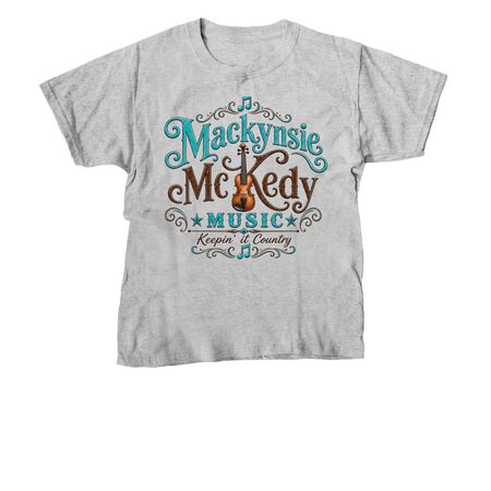 Mackynsie Turquoise Logo Shirt, a Sport Grey Youth Unisex Tee