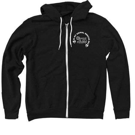 In My Rescue Era, a Black Zip Up Hoodie