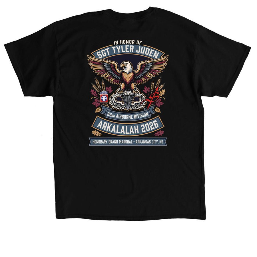 Sgt Tyler Juden - Salute to Heroes, a Black Classic Unisex Tee (back-view)