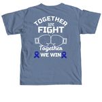 Fran?s Battle with Colorectal Cancer, a Blue Jean Comfort Colors Unisex Tee (back-view)