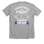 Fran?s Battle with Colorectal Cancer, a Athletic Heather Premium Unisex Tee (back-view)