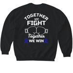 Fran?s Battle with Colorectal Cancer, a Black Softstyle Crewneck Sweatshirt (back-view)