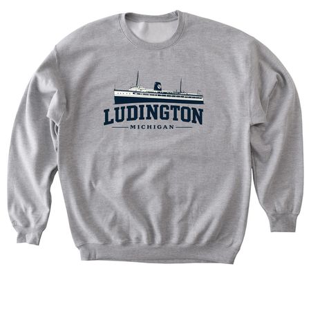 Ludington - PM 41, a Sport Grey Softstyle Crewneck Sweatshirt