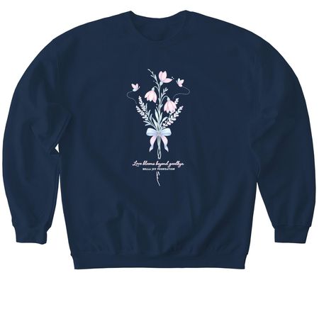 Love Blooms&nbsp;, a Navy Softstyle Crewneck Sweatshirt