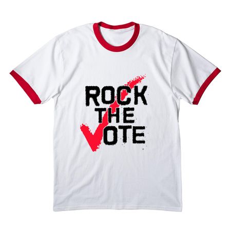 The Throwback Collection, a White/ Red Cotton Ringer Tee