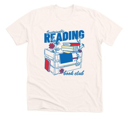 Sustainable Reading Book Club (front design), a Heather Natural Premium Unisex Tee