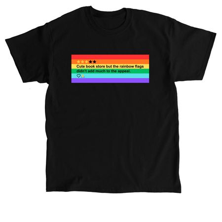 "Too many rainbow flags" (dark rainbow), a Black Classic Unisex Tee