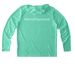 Everyone Means Everyone, a Bright Seafoam UV Performance Long Sleeve Hoodie (back-view)