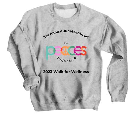 3rd Annual Juneteenth 5K, a Sport Grey Crewneck Sweatshirt