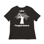 Vive Senegal 2026 (wh), a Black Women?s Relaxed Cotton Tee (back-view)