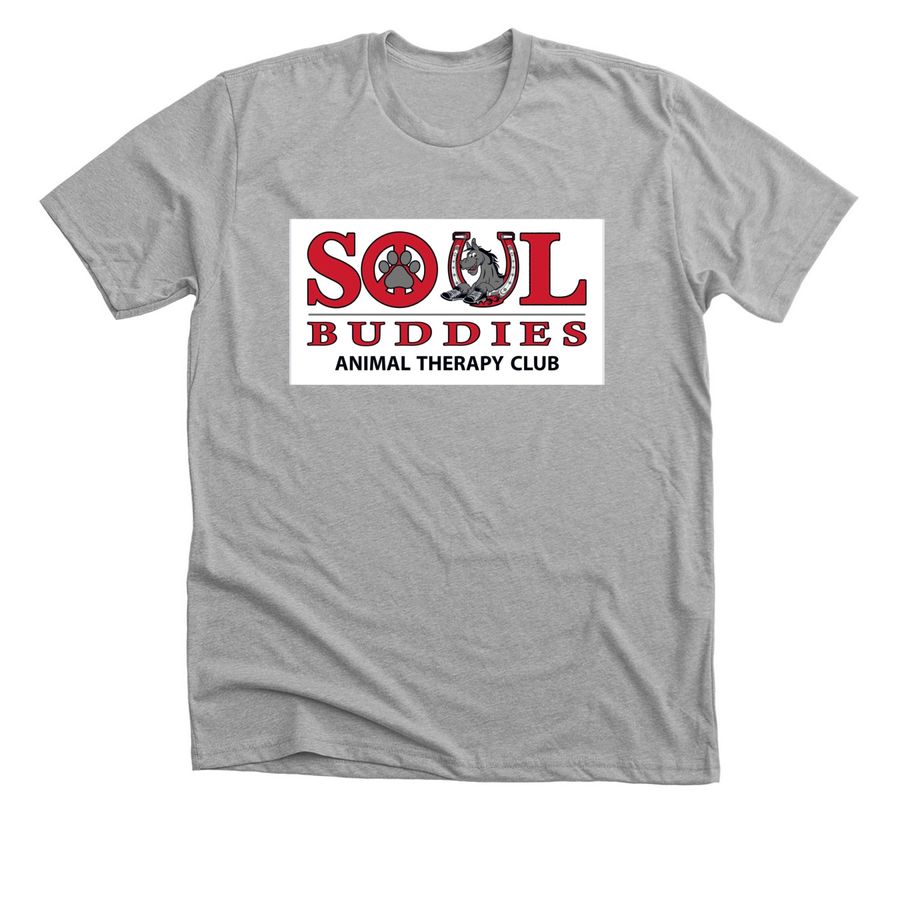 SOUL Buddies Animal Therapy Club, a Athletic Heather Premium Unisex Tee